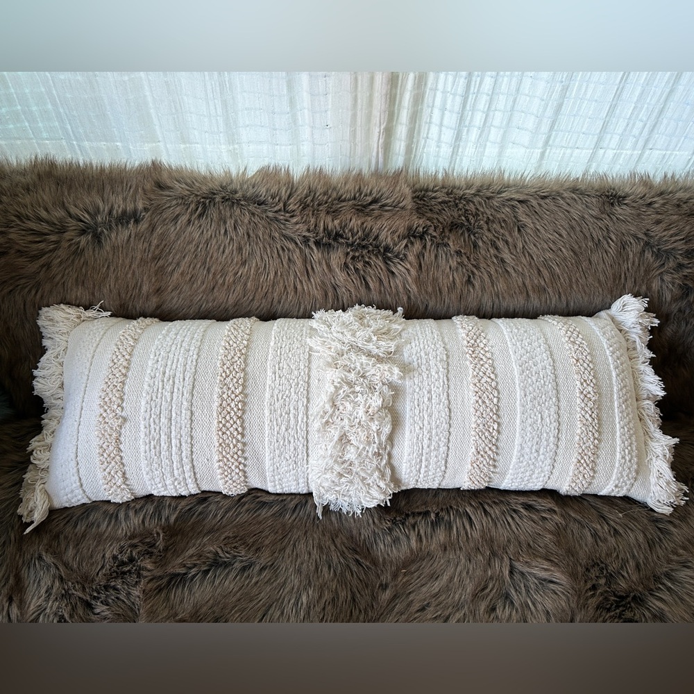 EUC Anthropologie Textured Indira Pillow, 14" x 40"